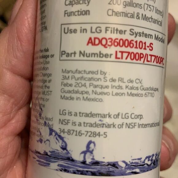 LG refrigerator filter capacity 200 gallons. NWT - Picture 5 of 6